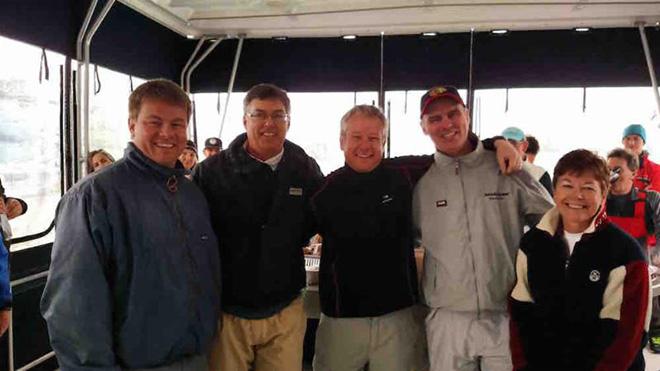 Steven Lowery and team, warm and dry - CMRC Spring Invitational © Chicago Match Race Center